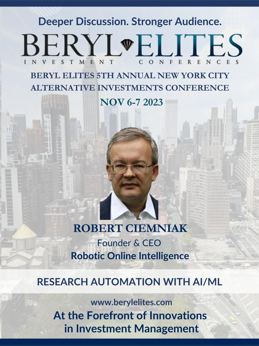 Robert Ciemniak Speaking At The 5th Annual Bery Elites Conference in NY